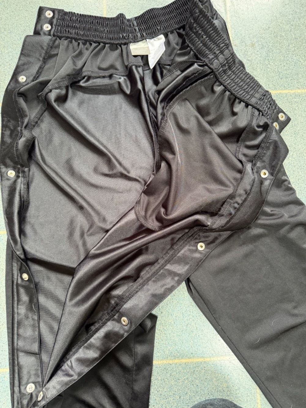 NIKE Black Tear Away Basketball Pants - "RESPECT" Model - Y2K Era - Picture 15 of 16